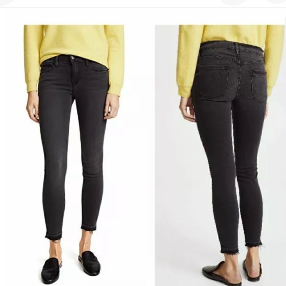Frame Le Skinny De Jeanne Crop Black Wash Denim Jeans Women’s Size 28